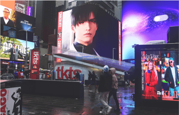 『恋と深空』グローバルリリース Times Square 3Dビジョン出稿 2